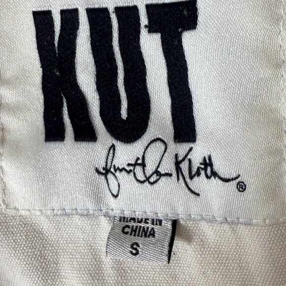 Kut from the Kloth Utility Jacket White Elbow Patches Size Small - Picture 2 of 9